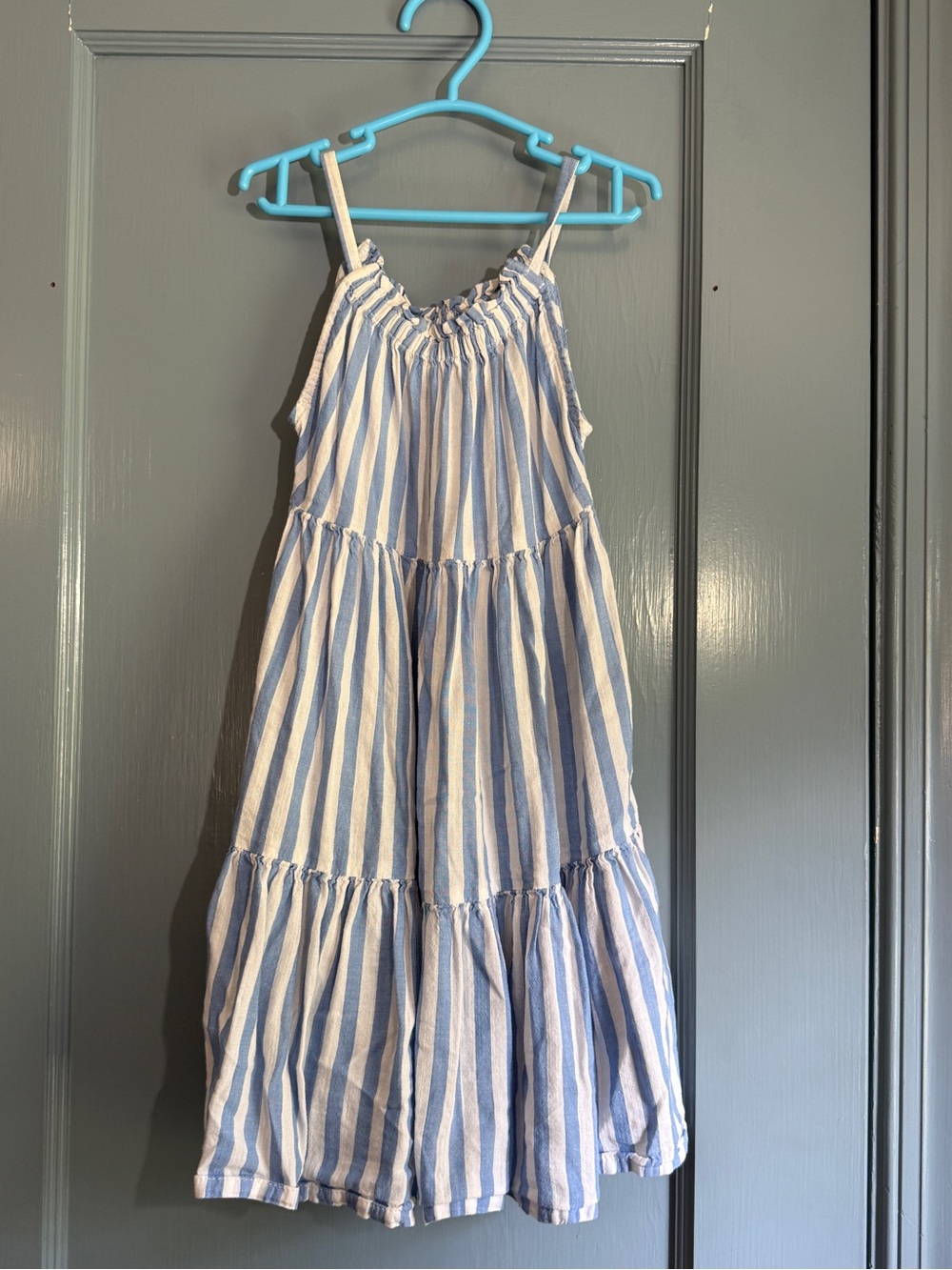 Old Navy Blue and White Striped Tiered Sundress